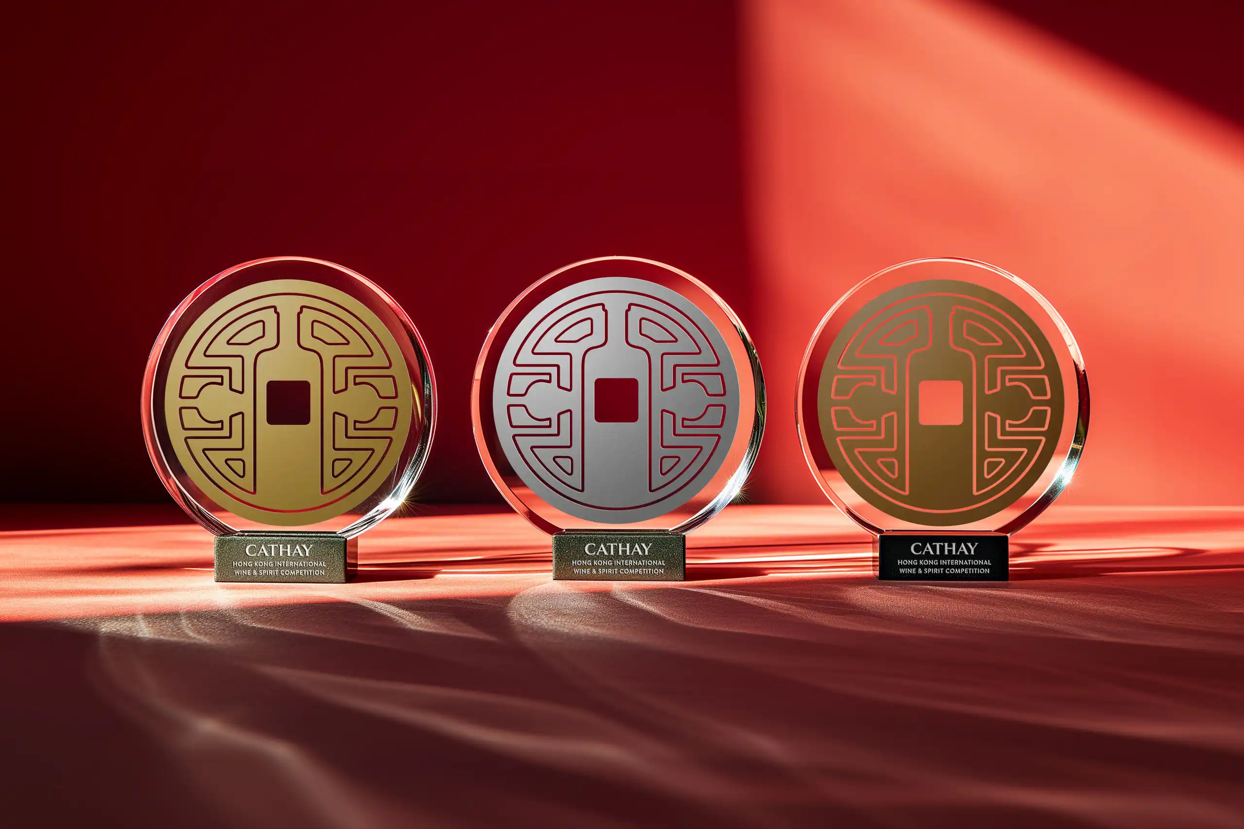 Awards design for Cathay Pacific's International Wine & Spirits Competition, by Lee Mason, Freelance Graphic Designer, London.