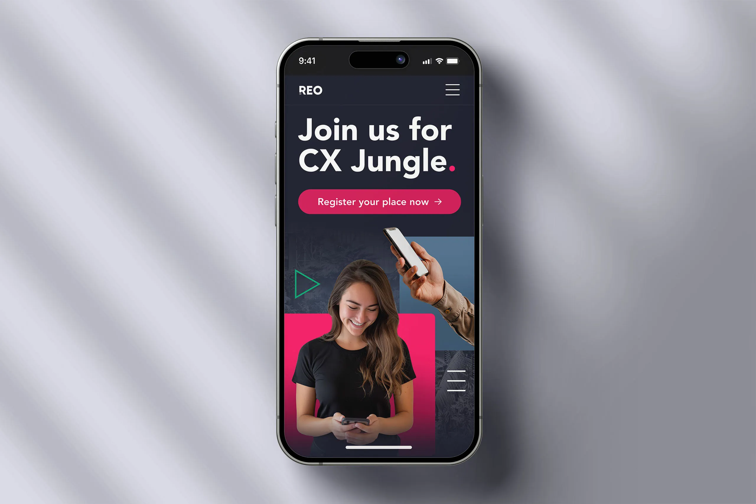 Digital Marketing Landing Page for a User Experience event, by Lee Mason, Freelance Graphic Designer, London.